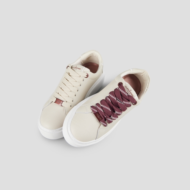 Sneakers Alexander Smith london donna in pelle bottalata crema - 2