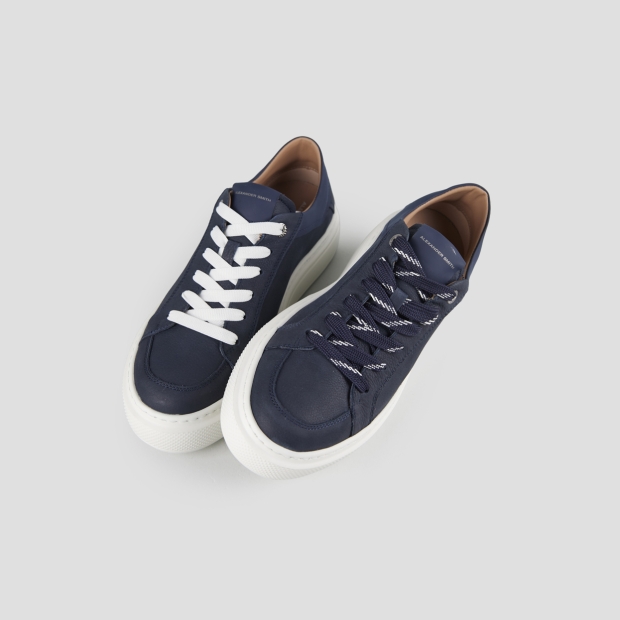 Sneakers Alexander Smith regent uomo in pelle di capra e camoscio blu - 2