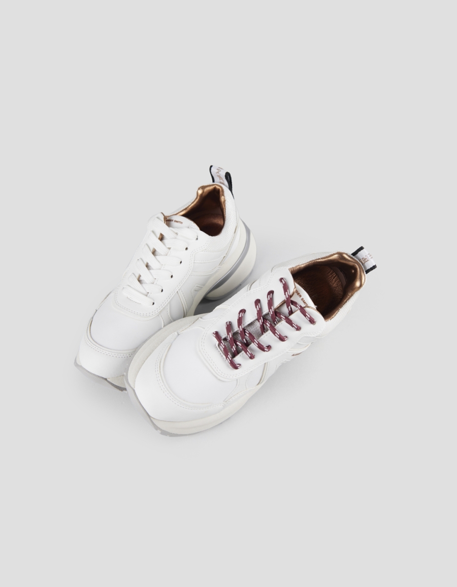 Sneakers Alexander Smith victoria donna in bianco con dettagli in mesh e suede - 2