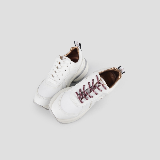 Sneakers Alexander Smith victoria donna in bianco con dettagli in mesh e suede - 2