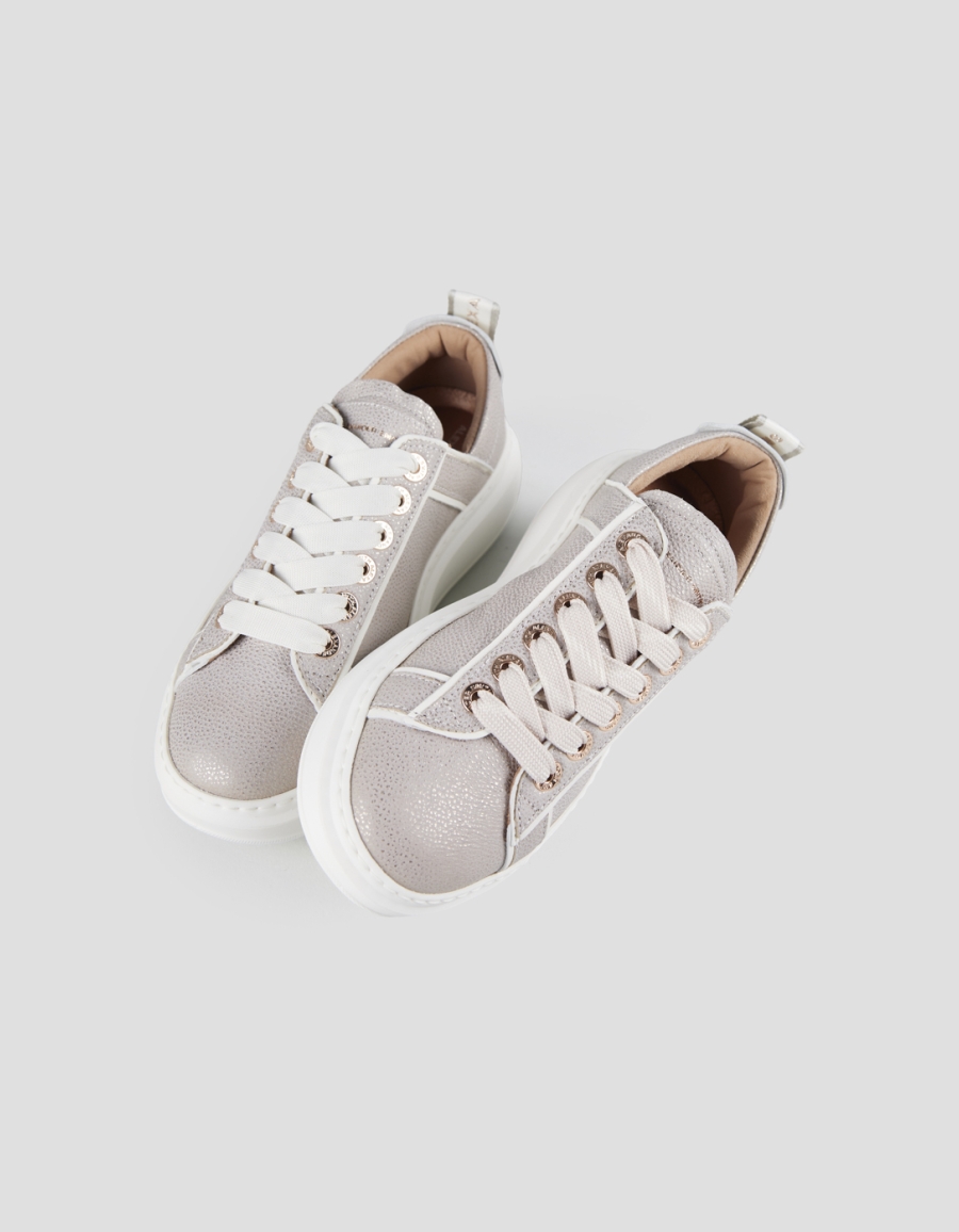 Sneakers Alexander Smith wembley donna decostruita in pelle bottalata grigia - 2