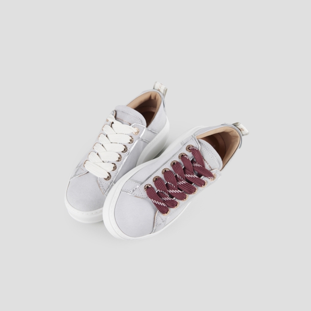 Sneakers Alexander Smith wembley alta donna in pelle sbiancata azzurra - 2