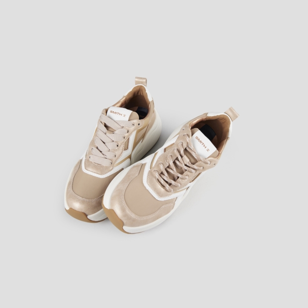 Sneakers Alexander Smith horizon donna in nylon beige e laminato rame - 2