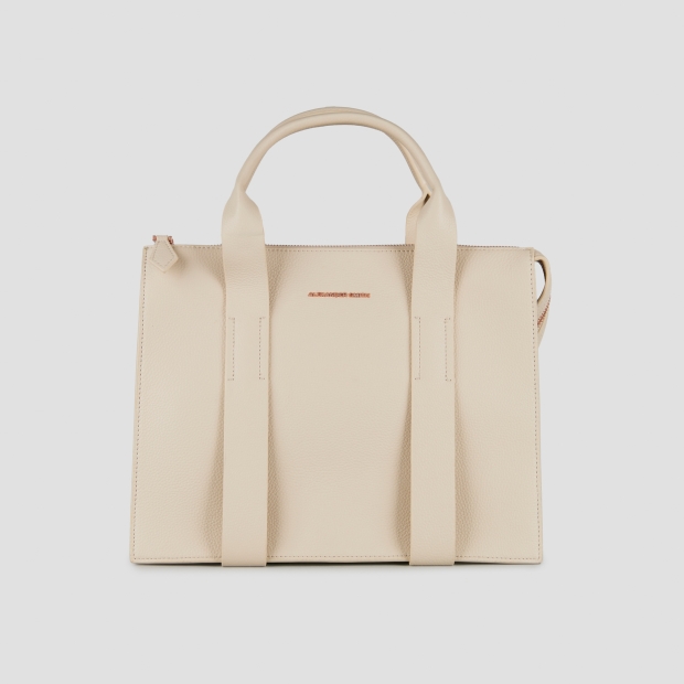 Sneakers Alexander Smith jane medium borsa a mano in pelle bottalata sabbia - 1