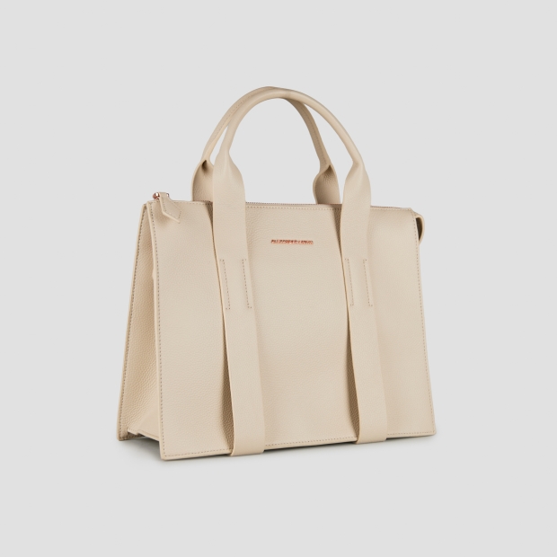 Sneakers Alexander Smith jane medium borsa a mano in pelle bottalata sabbia - 2