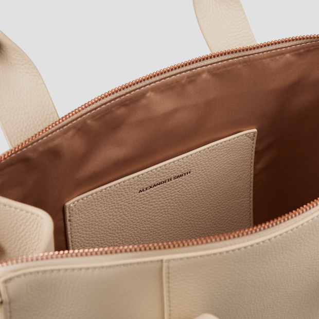 Sneakers Alexander Smith jane medium borsa a mano in pelle bottalata sabbia - 4