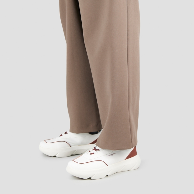 Sneakers Alexander Smith eclipse uomo in pelle bianca con inserti bordeaux - 2