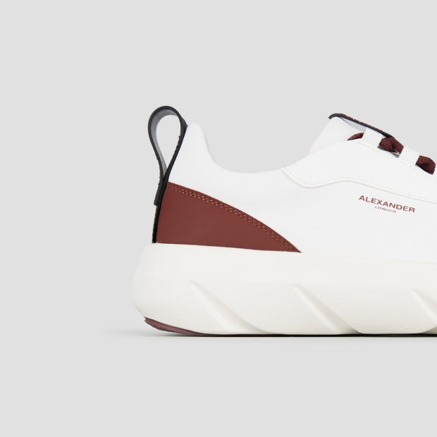 Sneakers Alexander Smith eclipse uomo in pelle bianca con inserti bordeaux - 3