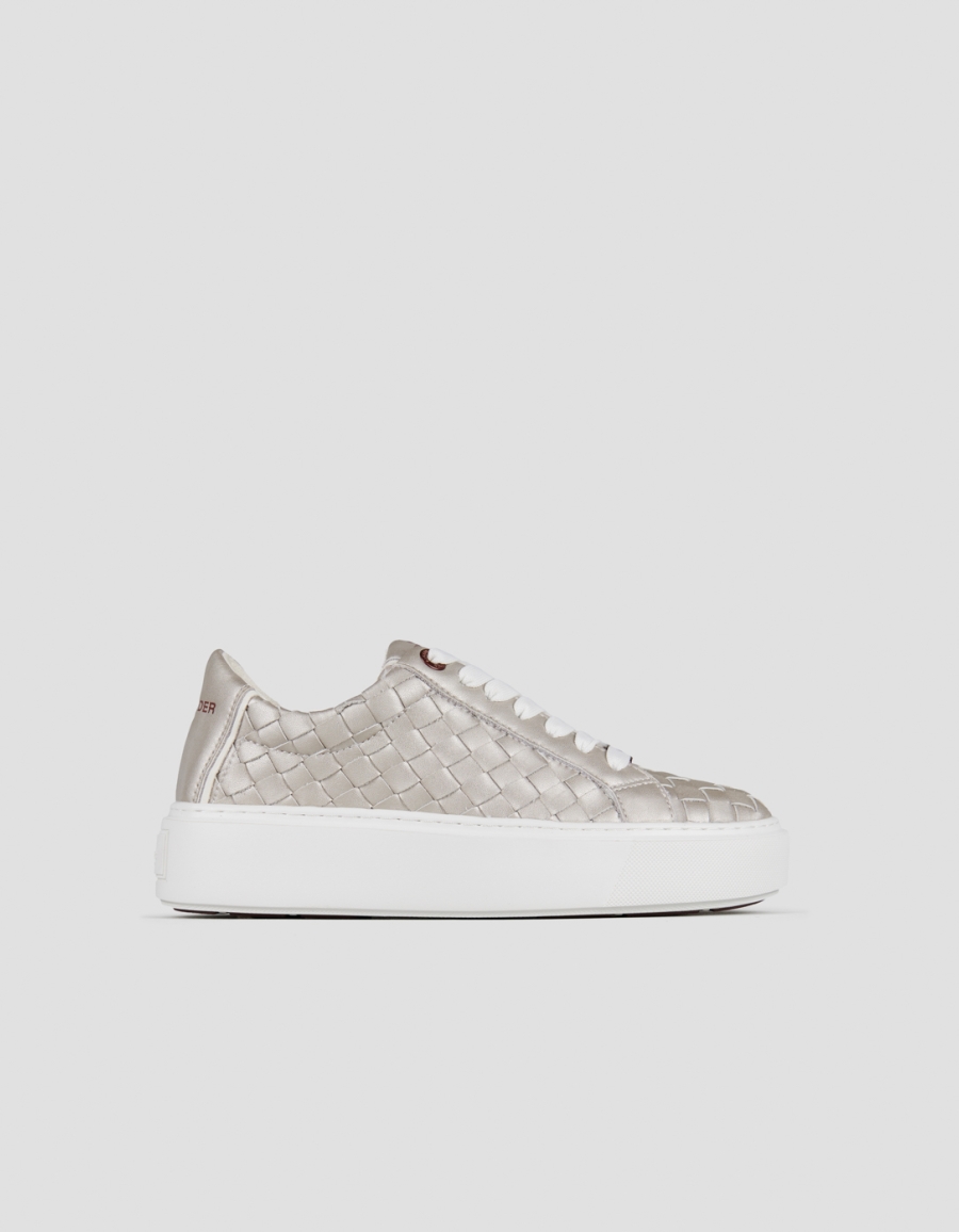 Sneakers Alexander Smith london donna in pelle intrecciata argento - 1