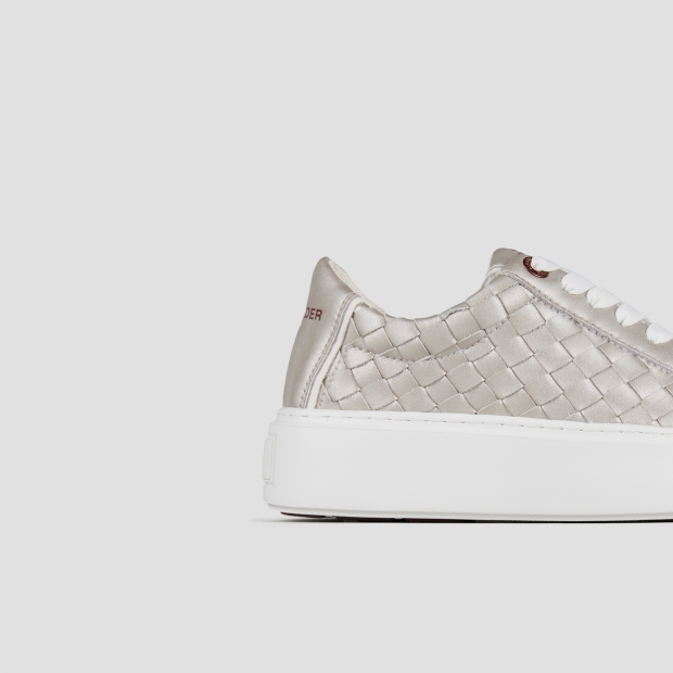 Sneakers Alexander Smith london donna in pelle intrecciata argento - 3