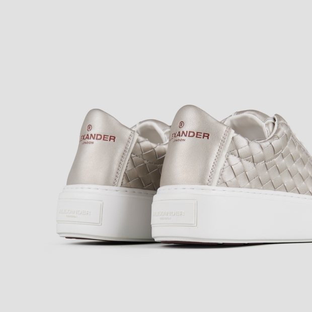 Sneakers Alexander Smith london donna in pelle intrecciata argento - 5