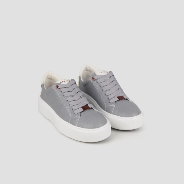 Sneakers Alexander Smith london donna in pelle avio e tallone bianco - 4
