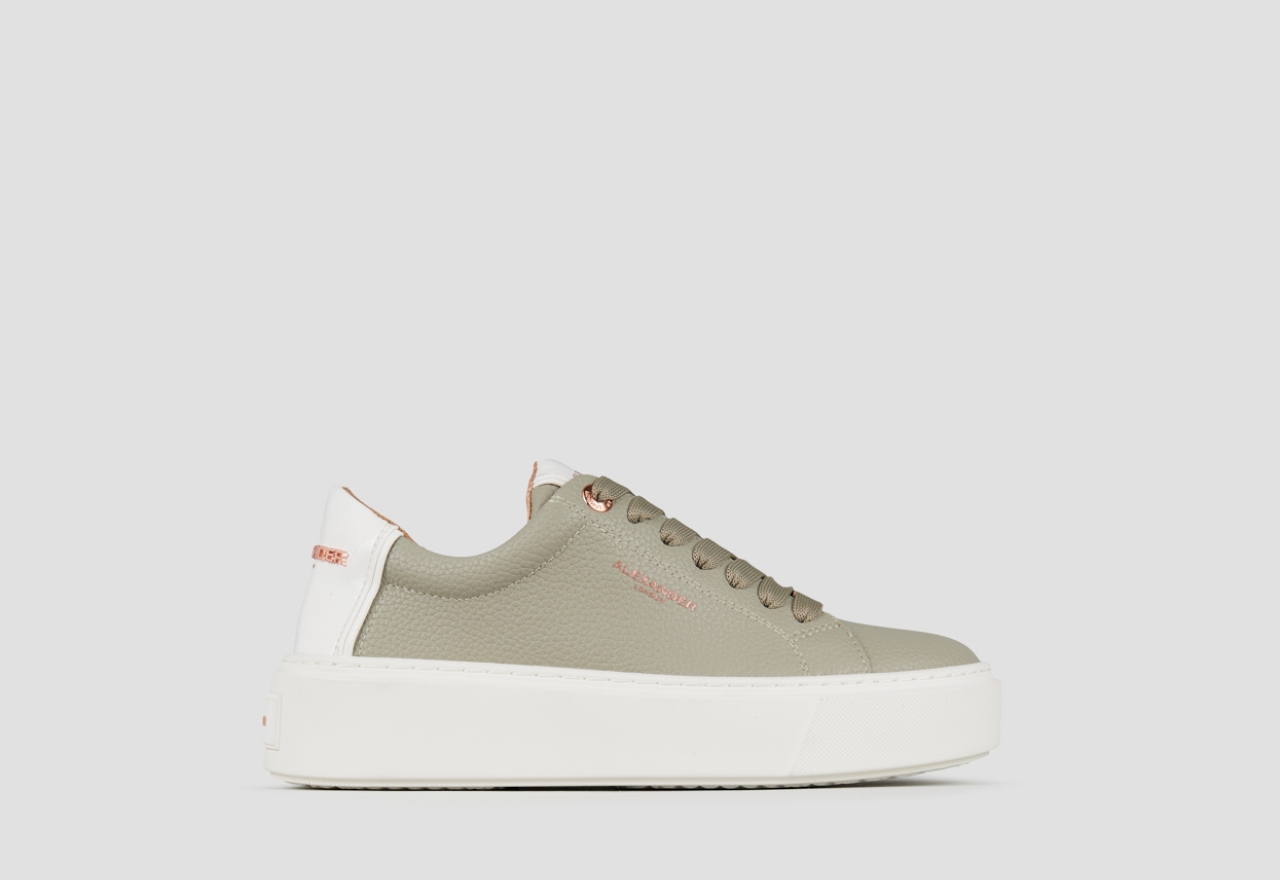 Sneakers Alexander Smith london donna in pelle verde e tallone bianco - 1