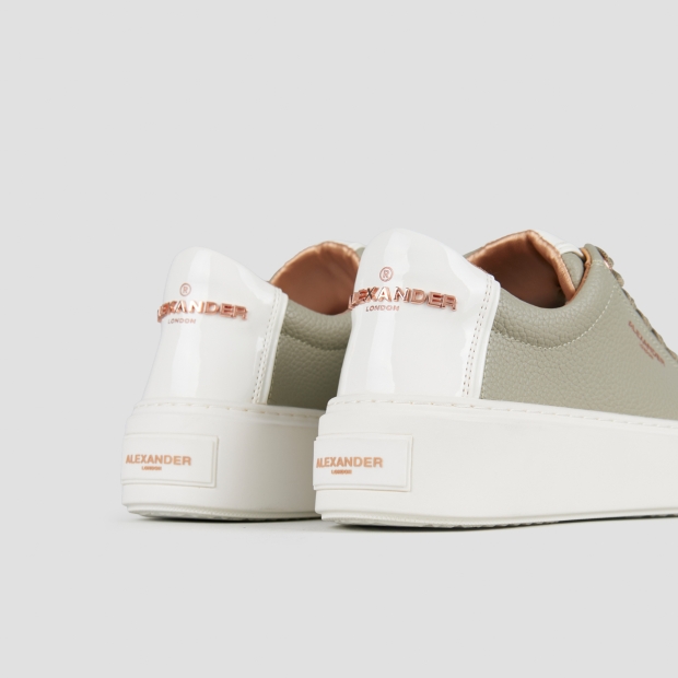 Sneakers Alexander Smith london donna in pelle verde e tallone bianco - 5