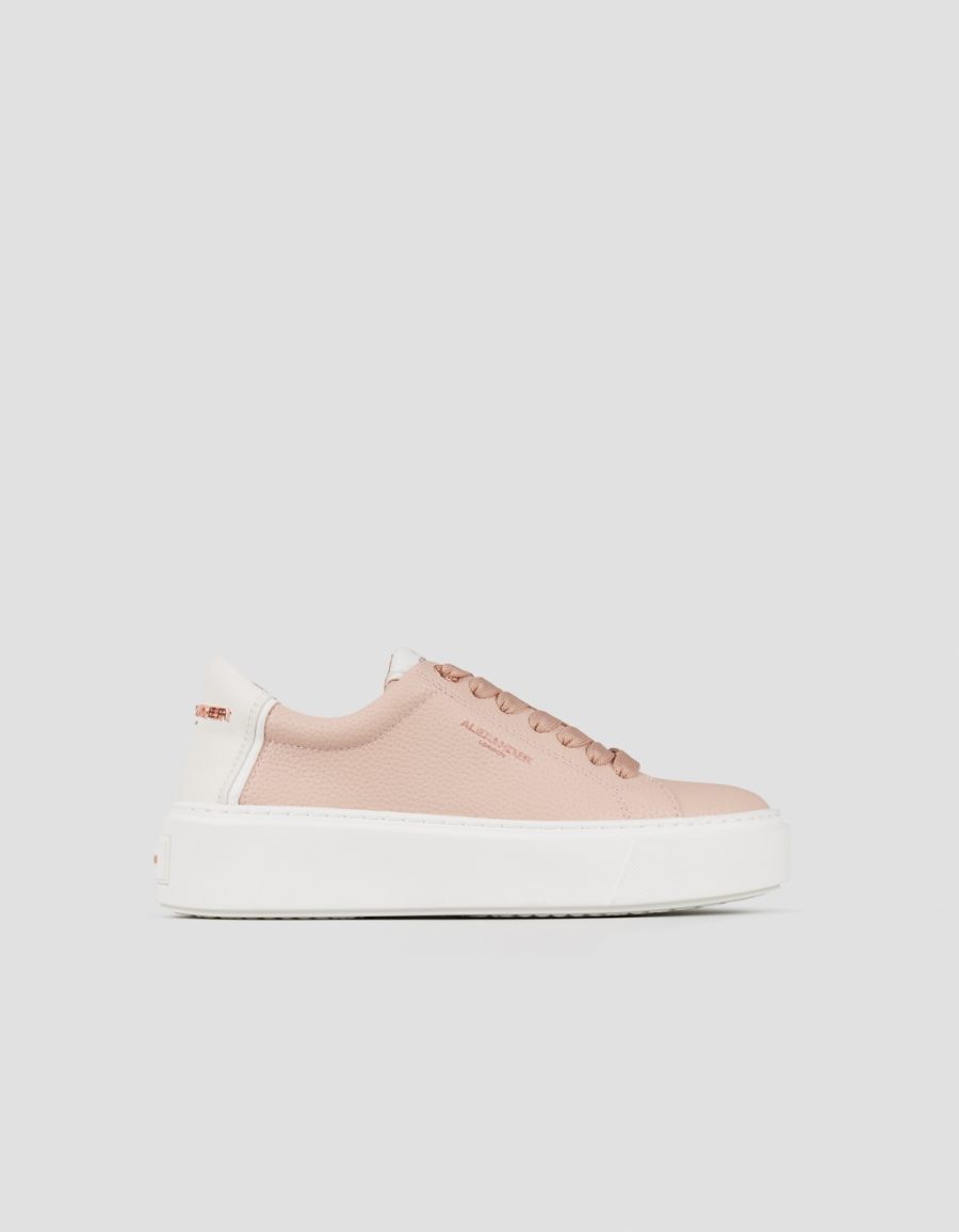 Sneakers Alexander Smith london donna in pelle rosa e tallone bianco - 1