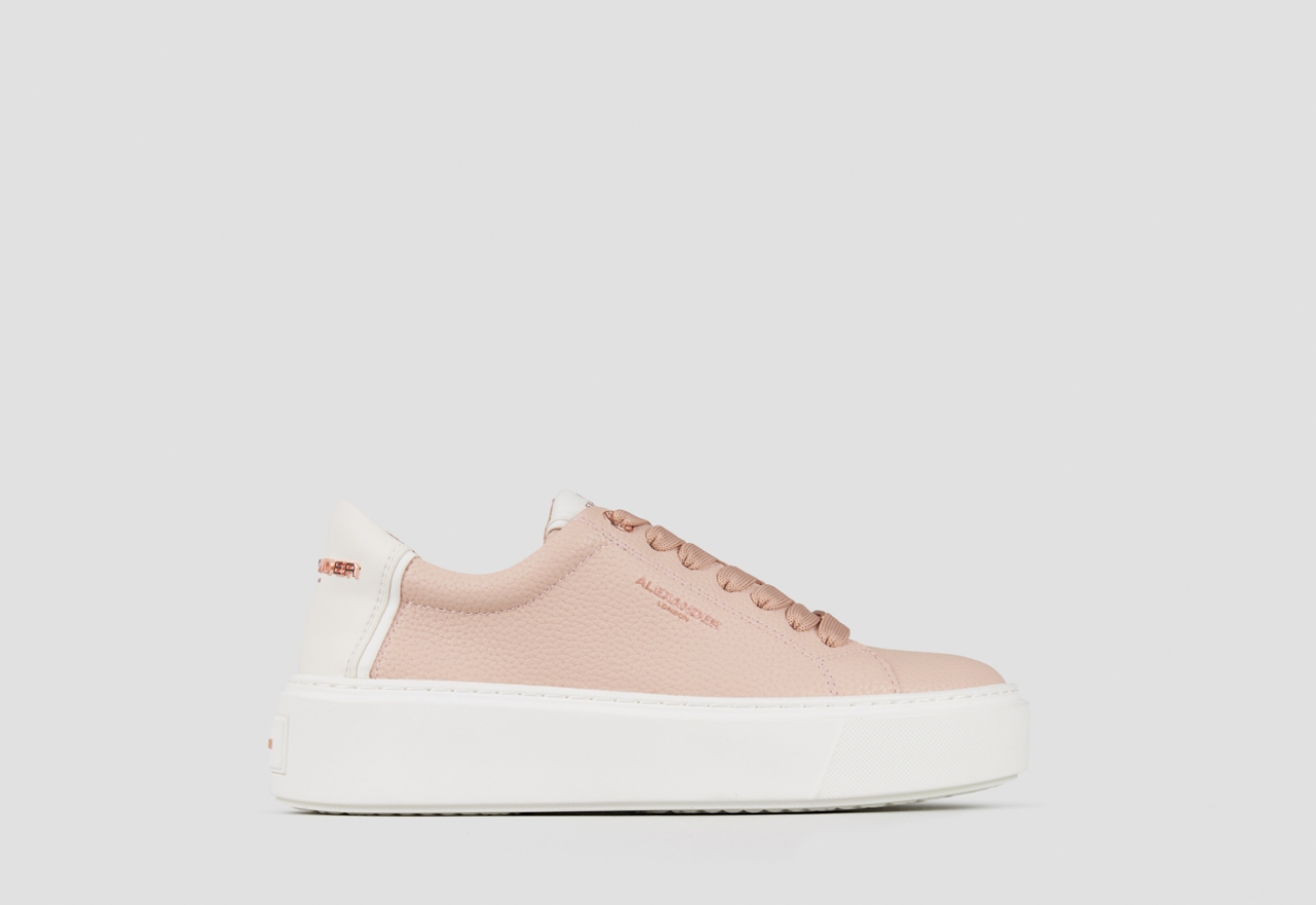 Sneakers Alexander Smith london donna in pelle rosa e tallone bianco - 1