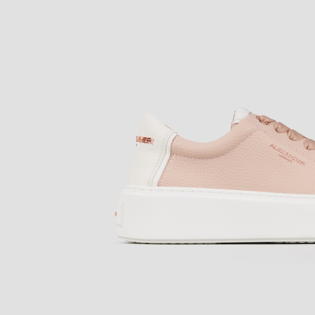 Sneakers Alexander Smith london donna in pelle rosa e tallone bianco - 3