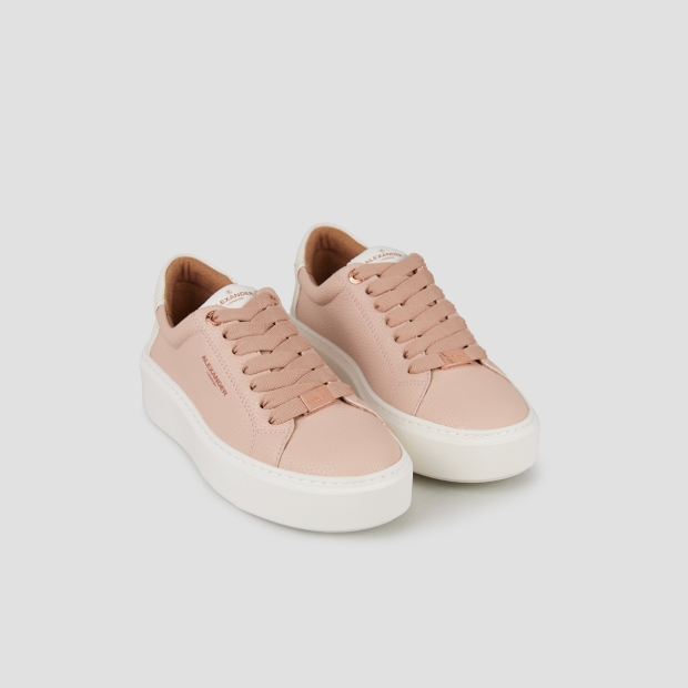 Sneakers Alexander Smith london donna in pelle rosa e tallone bianco - 4