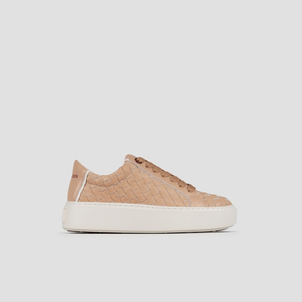Sneakers Alexander Smith london donna in pelle intrecciata camel - 1