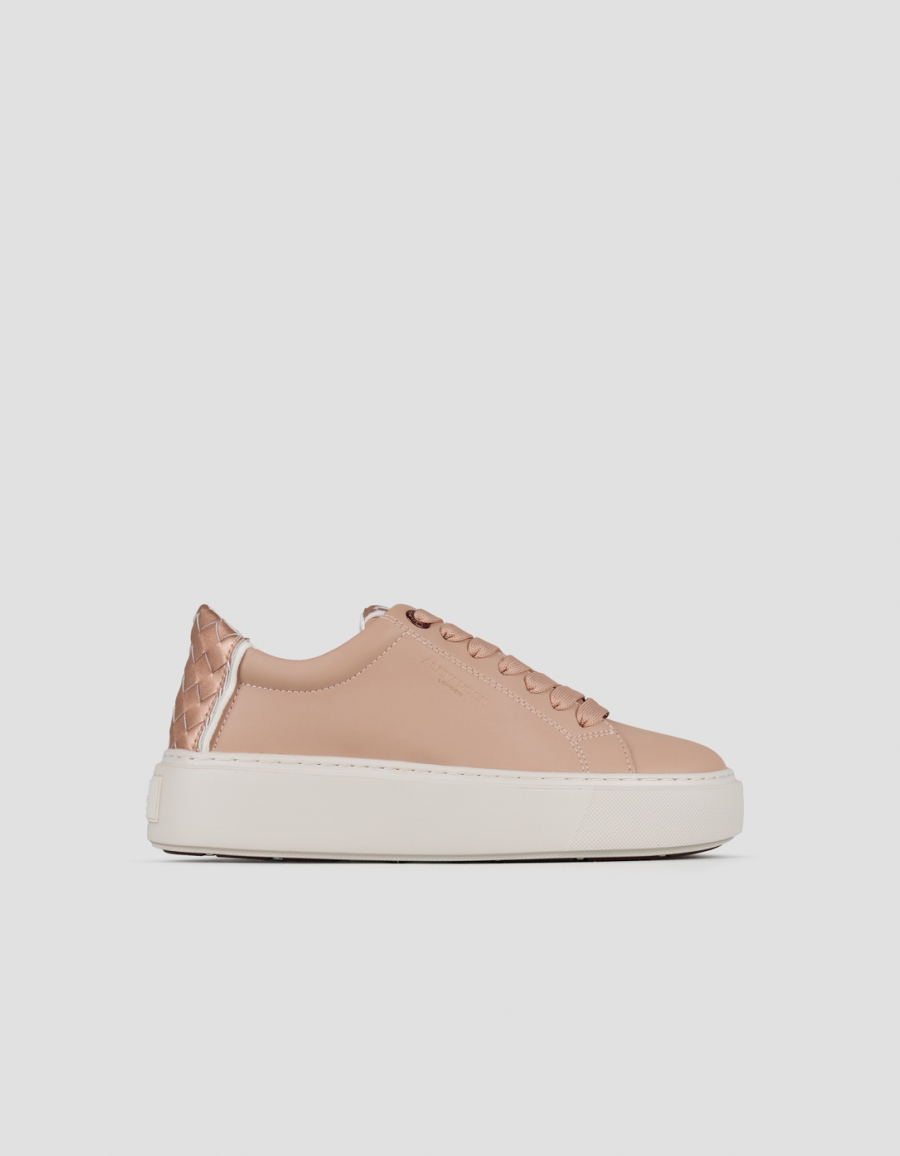 Sneakers Alexander Smith london donna in pelle rosa e tallone in pelle intrecciata - 1