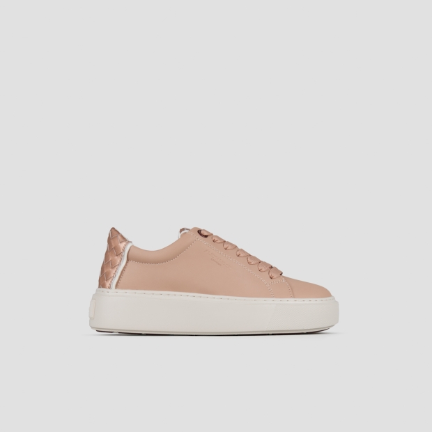Sneakers Alexander Smith london donna in pelle rosa e tallone in pelle intrecciata - 1