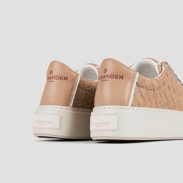 Sneakers Alexander Smith london donna in pelle intrecciata camel - 5