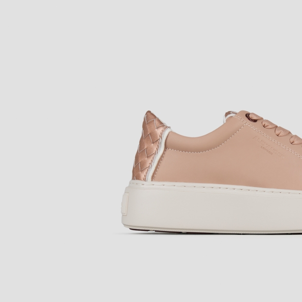 Sneakers Alexander Smith london donna in pelle rosa e tallone in pelle intrecciata - 3