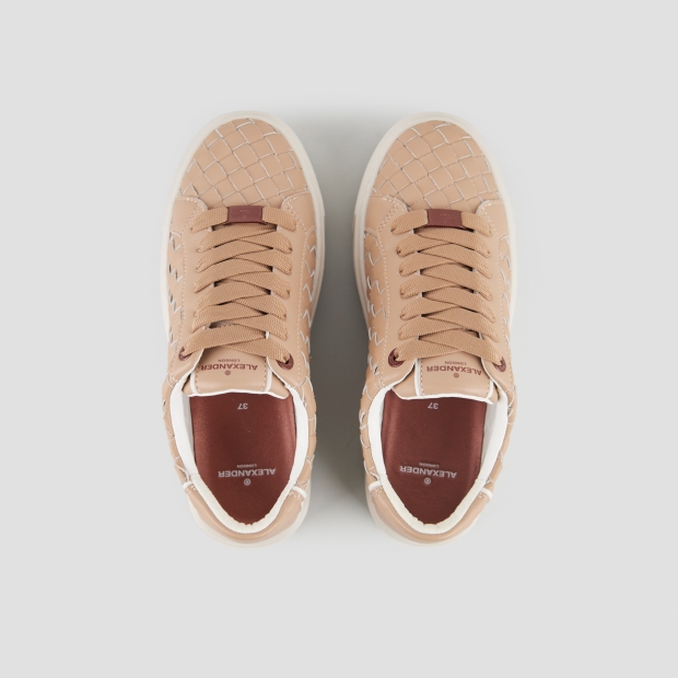 Sneakers Alexander Smith london donna in pelle intrecciata camel - 6