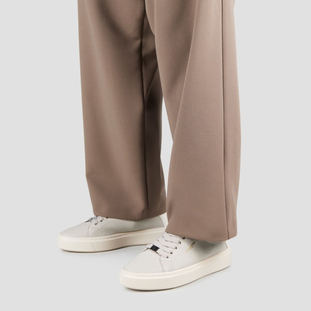 Sneakers Alexander Smith london uomo decostruita in pelle bottalata grigio chiaro e tallone bianco - 2