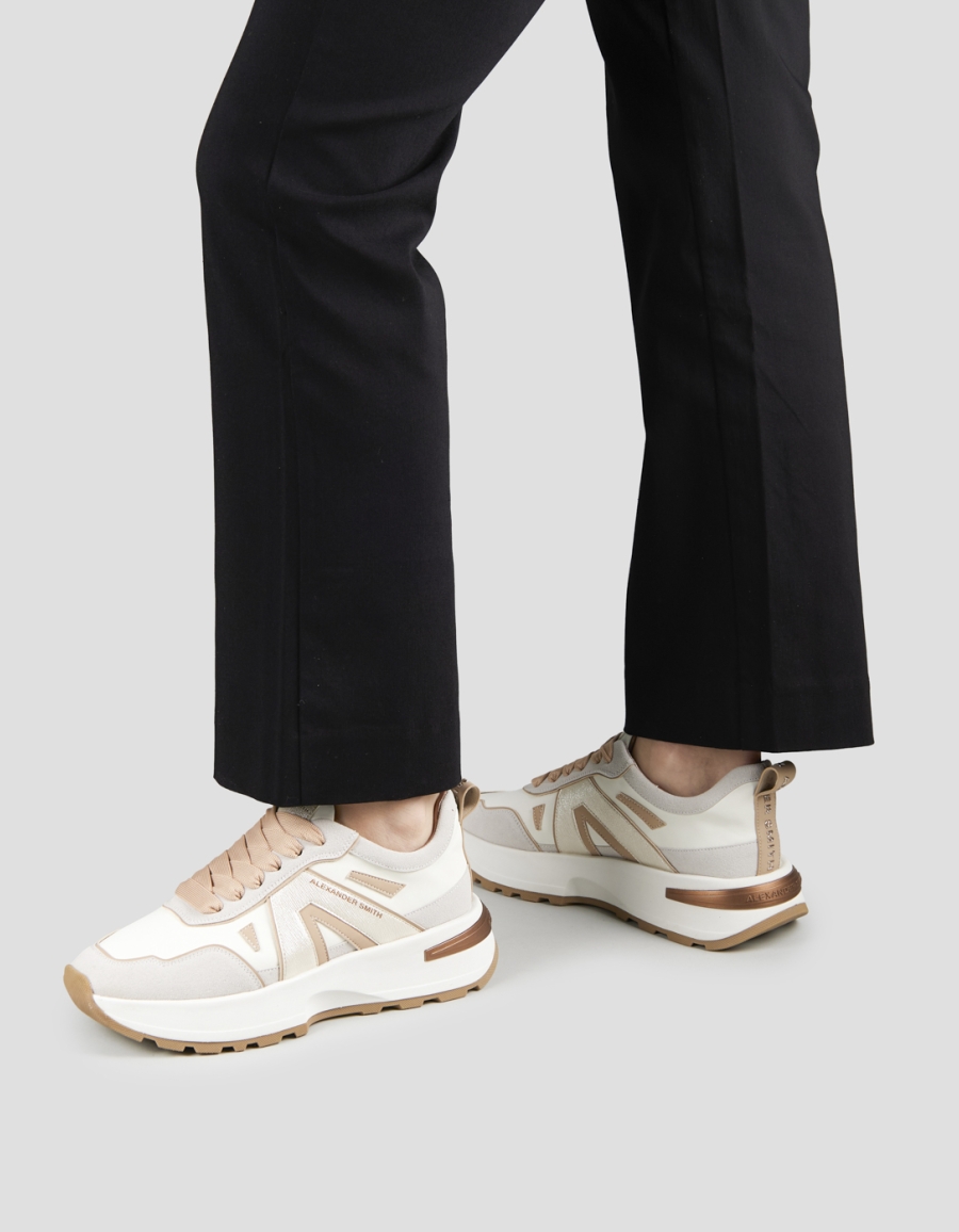 Sneakers Alexander Smith liverpool donna in pelle e dettagli in laminato oro - 2