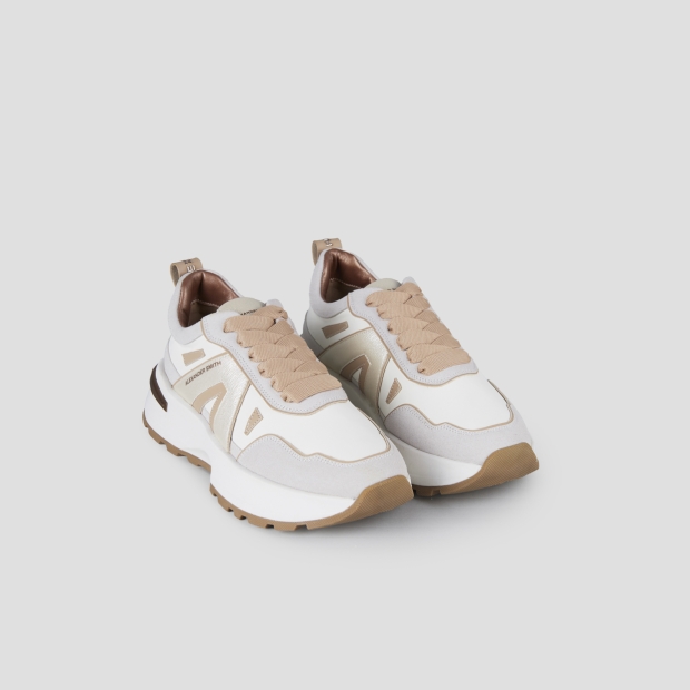 Sneakers Alexander Smith liverpool donna in pelle e dettagli in laminato oro - 4