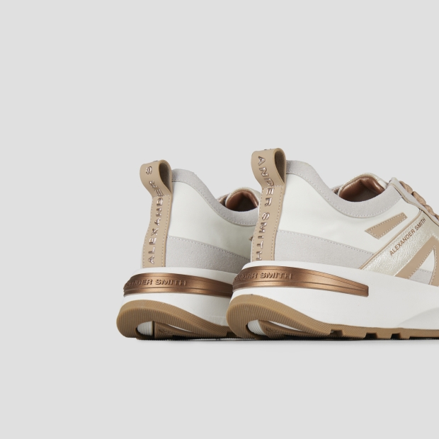 Sneakers Alexander Smith liverpool donna in pelle e dettagli in laminato oro - 5