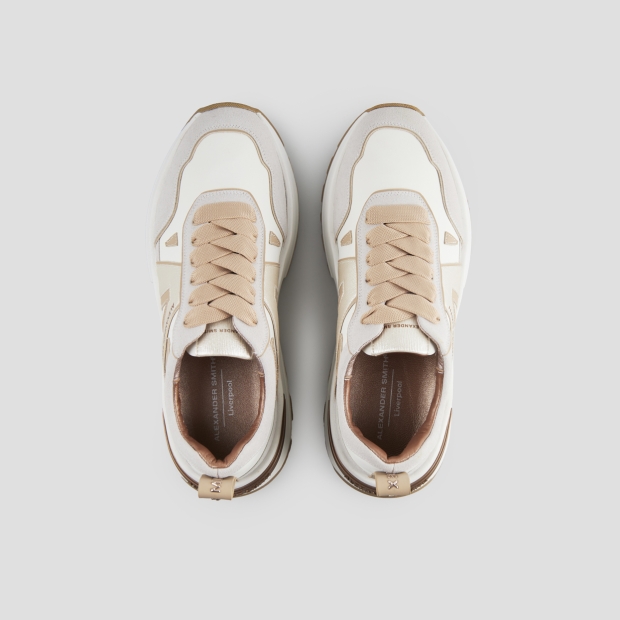 Sneakers Alexander Smith liverpool donna in pelle e dettagli in laminato oro - 6