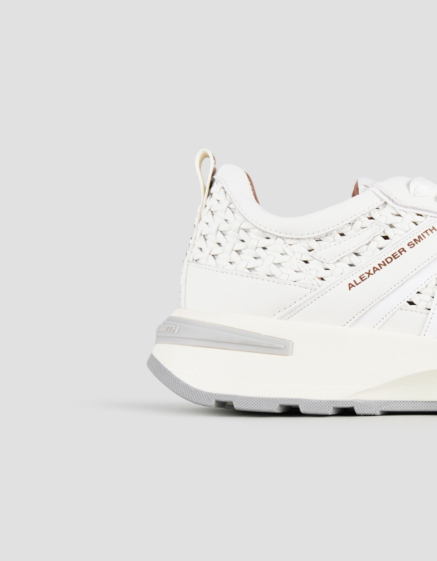 Sneakers Alexander Smith liverpool donna in pelle bianca con inserto intrecciato - 2