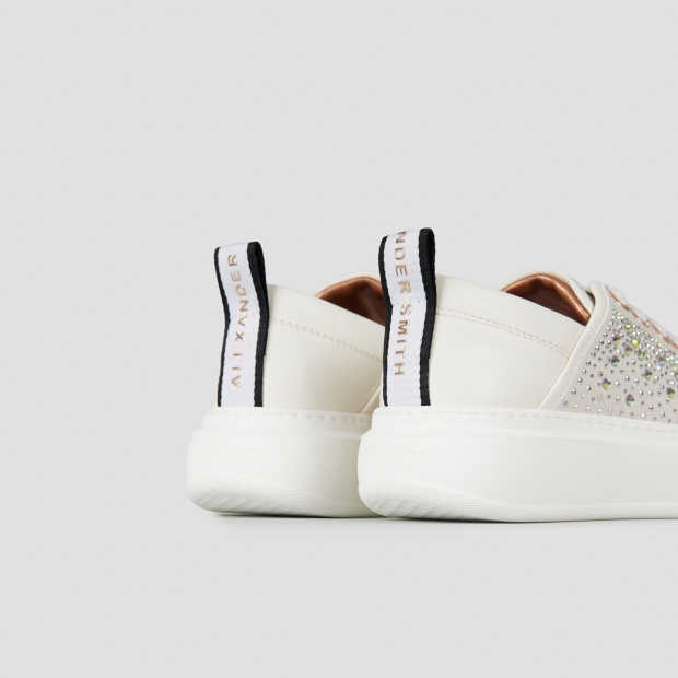 Sneakers Alexander Smith wembley donna in pelle bianca e full strass - 5