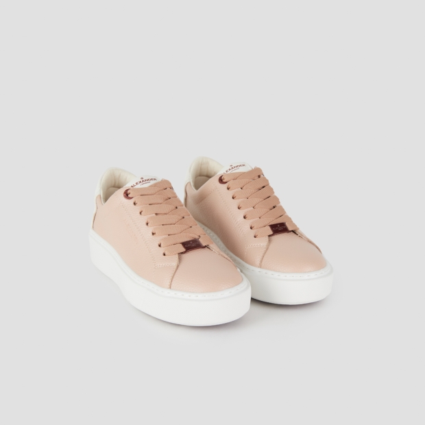 Sneakers Alexander Smith london donna in pelle rosa e tallone bianco - 4