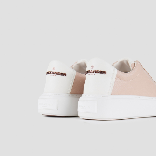 Sneakers Alexander Smith london donna in pelle rosa e tallone bianco - 5
