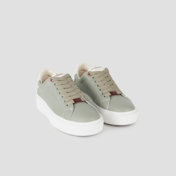 Sneakers Alexander Smith london donna in pelle verde e tallone bianco - 4