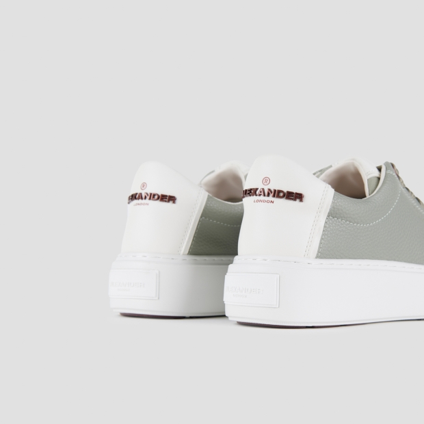 Sneakers Alexander Smith london donna in pelle verde e tallone bianco - 5