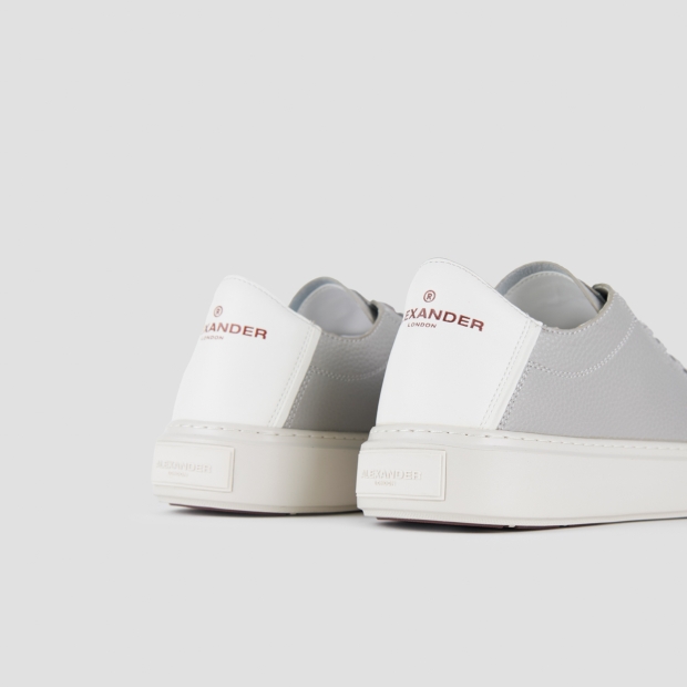 Sneakers Alexander Smith london uomo decostruita in pelle bottalata grigio chiaro e tallone bianco - 5
