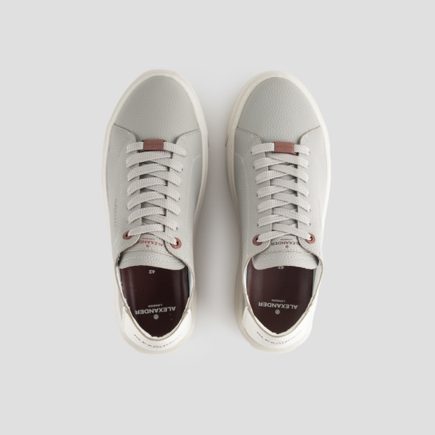Sneakers Alexander Smith london uomo decostruita in pelle bottalata grigio chiaro e tallone bianco - 6