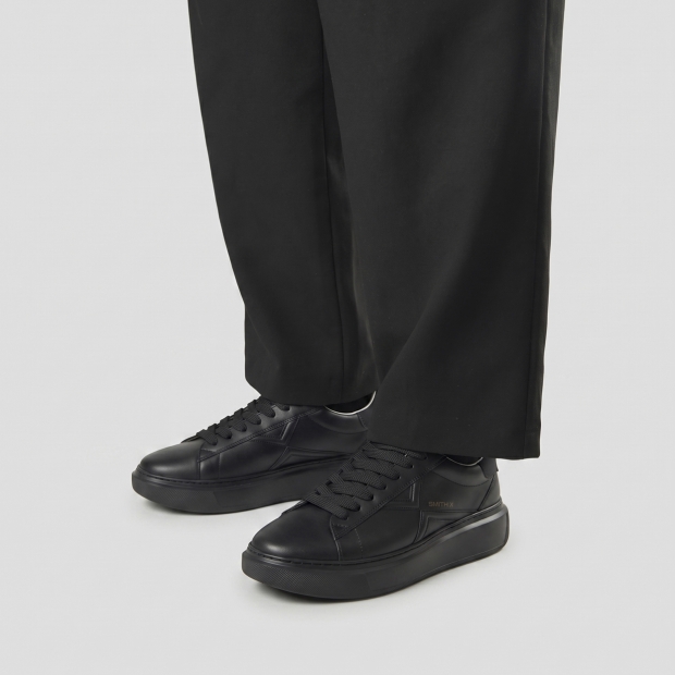 Sneakers Alexander Smith college uomo in nero con suola nera - 2