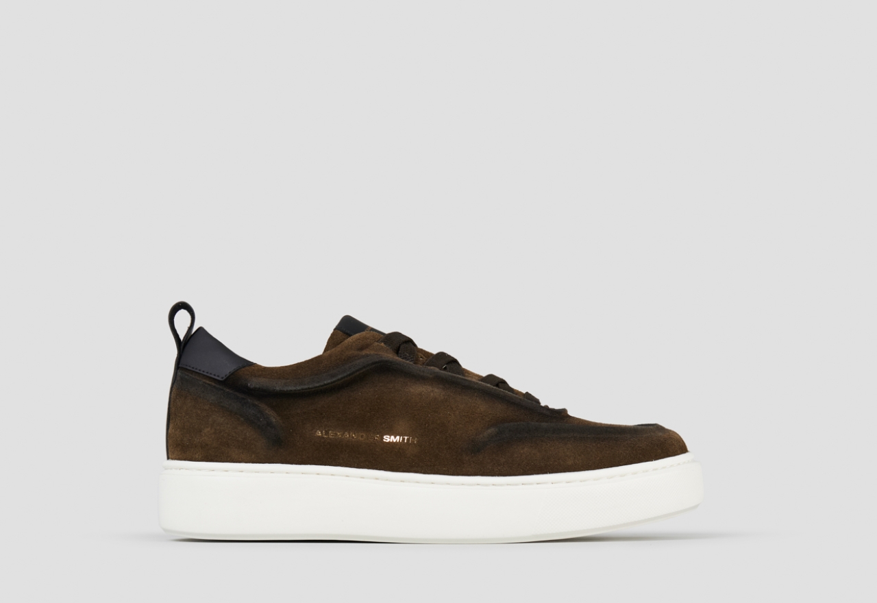 Sneakers Alexander Smith york uomo in camoscio slavato verde militare - 1