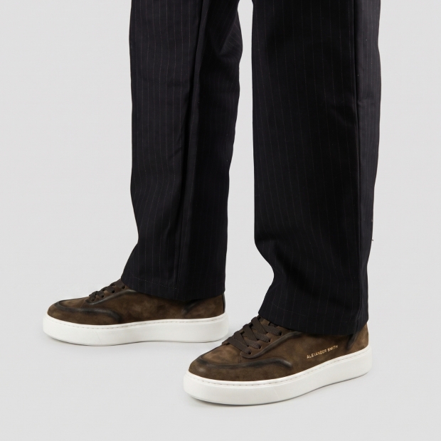 Sneakers Alexander Smith york uomo in camoscio slavato verde militare - 2