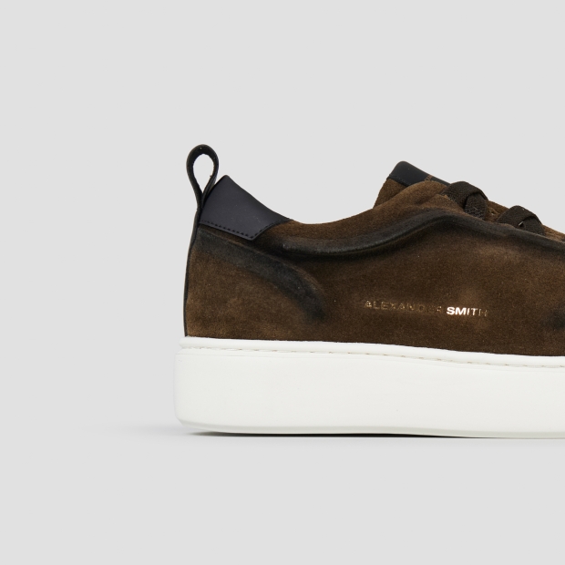 Sneakers Alexander Smith york uomo in camoscio slavato verde militare - 3