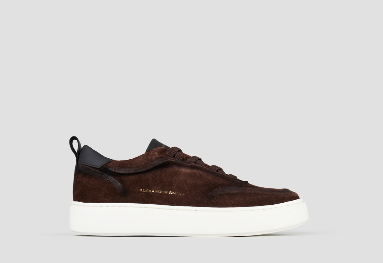 Sneakers Alexander Smith york uomo in camoscio slavato marrone scuro - 1