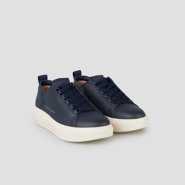 Sneakers Alexander Smith wembley uomo decostruita in pelle bottalata blu - 4