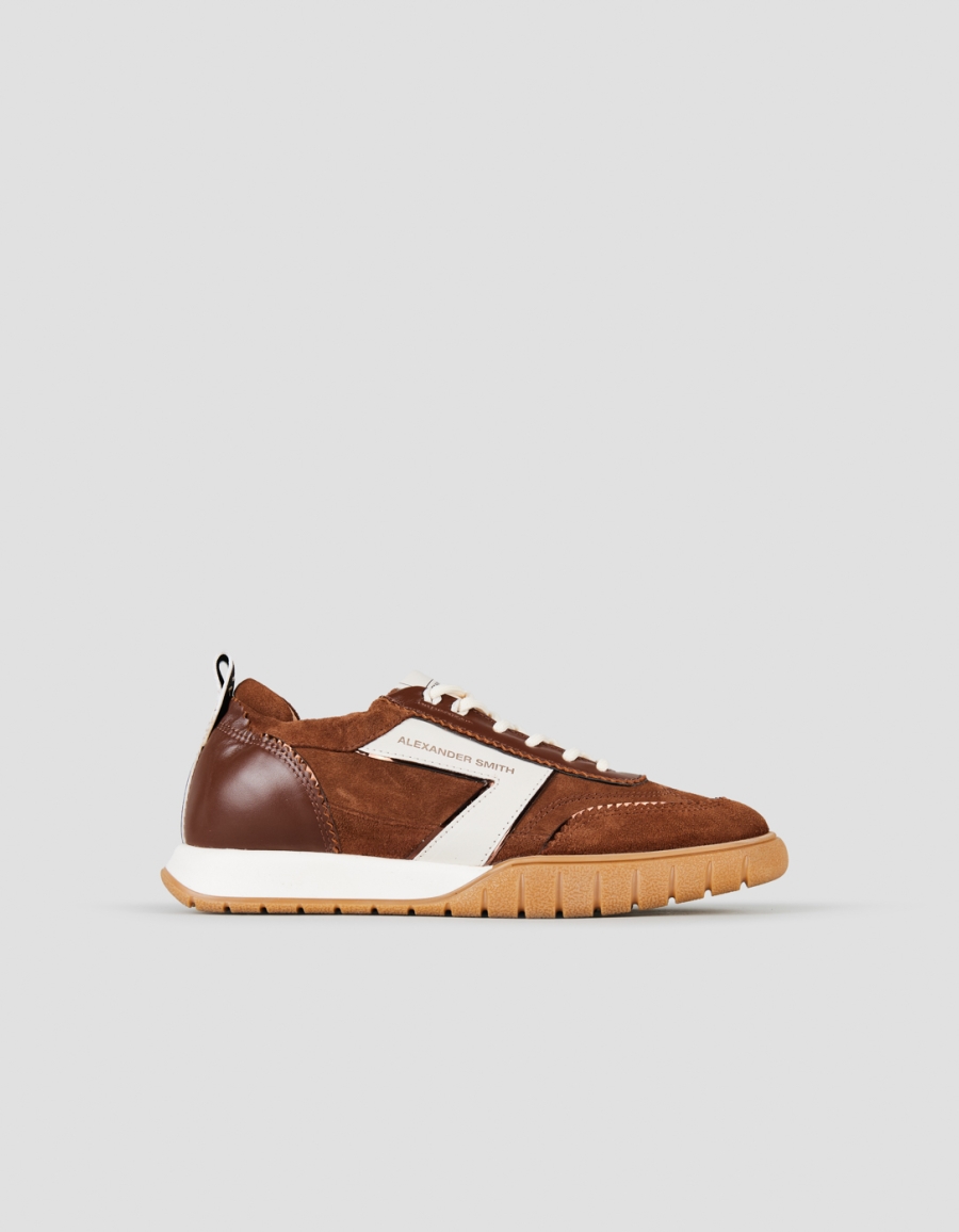 Sneakers Alexander Smith abbey donna in pelle e suede marrone - 1
