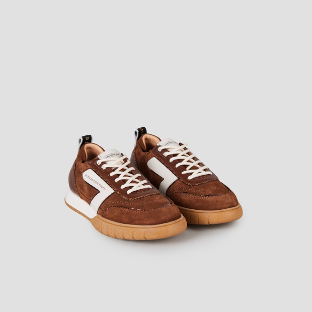 Sneakers Alexander Smith abbey donna in pelle e suede marrone - 3