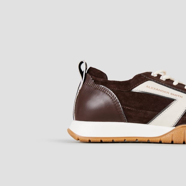 Sneakers Alexander Smith abbey donna in suede e pelle marrone scuro - 2
